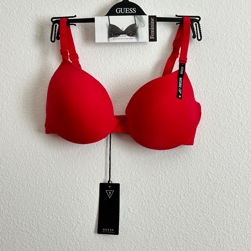 GUESS Red Natutal Silhouette Push-Up Bra Size 32C